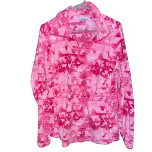 Columbia Sportswear XXL Pink‎ Fleece Quarter Zip Pullover Top Womens